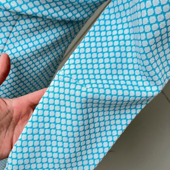 Vintage 60s Blue Textured Mod Mini Dress with Belted Back Detail - Picture 12 of 14